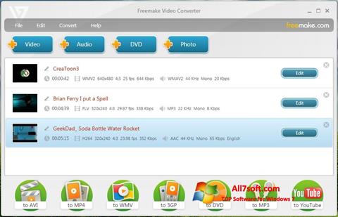 لقطة شاشة Freemake Video Converter لنظام التشغيل Windows 7