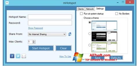 لقطة شاشة mHotspot لنظام التشغيل Windows 7