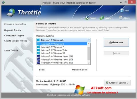 لقطة شاشة Throttle لنظام التشغيل Windows 7