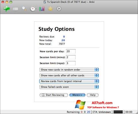 لقطة شاشة Anki لنظام التشغيل Windows 7