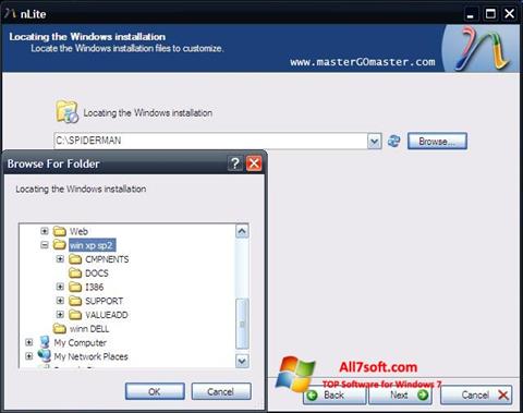 لقطة شاشة nLite لنظام التشغيل Windows 7