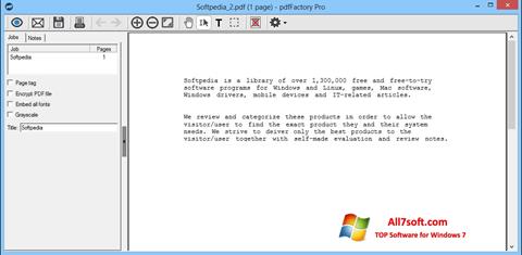 لقطة شاشة pdfFactory Pro لنظام التشغيل Windows 7