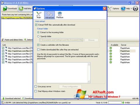 لقطة شاشة Mipony لنظام التشغيل Windows 7