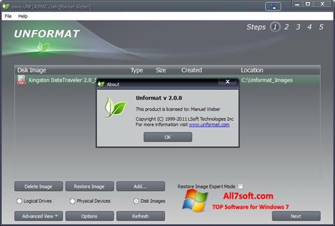 لقطة شاشة UNFORMAT لنظام التشغيل Windows 7