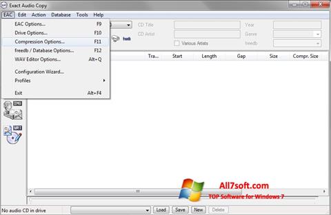 لقطة شاشة Exact Audio Copy لنظام التشغيل Windows 7