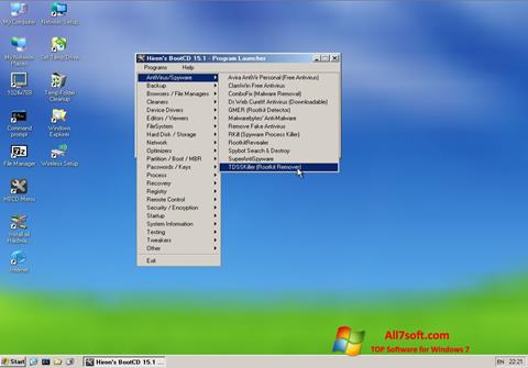 لقطة شاشة Hirens Boot CD لنظام التشغيل Windows 7
