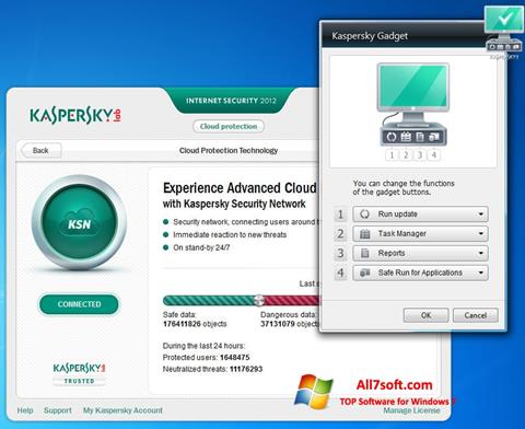 لقطة شاشة Kaspersky Internet Security لنظام التشغيل Windows 7