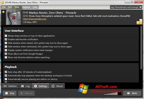 لقطة شاشة Screamer Radio لنظام التشغيل Windows 7