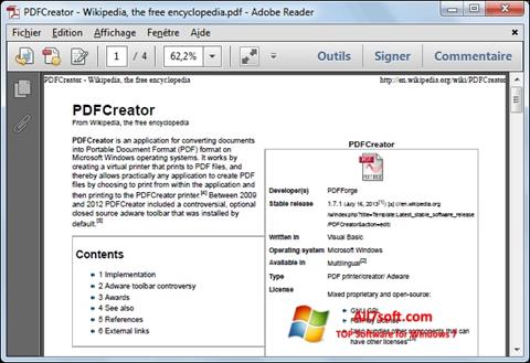 لقطة شاشة PDFCreator لنظام التشغيل Windows 7