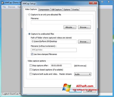 لقطة شاشة AMCap لنظام التشغيل Windows 7