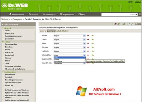 لقطة شاشة Dr.Web Antivirus لنظام التشغيل Windows 7