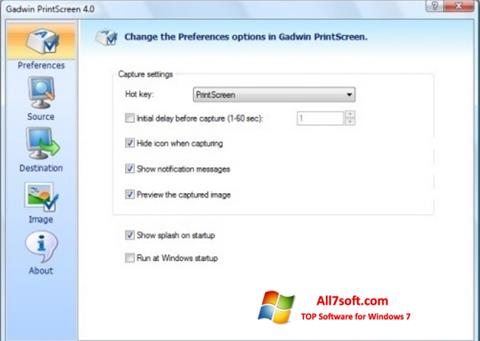 لقطة شاشة Gadwin PrintScreen لنظام التشغيل Windows 7