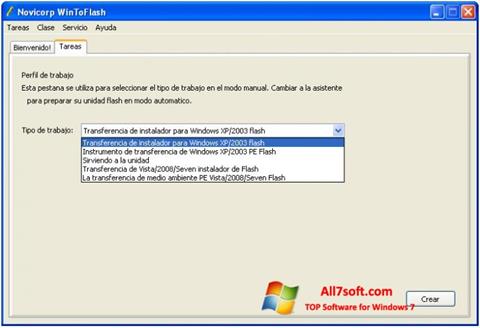 لقطة شاشة WinToFlash لنظام التشغيل Windows 7