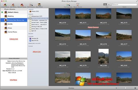 لقطة شاشة iPhoto لنظام التشغيل Windows 7