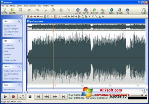 لقطة شاشة WavePad Sound Editor لنظام التشغيل Windows 7