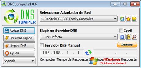 لقطة شاشة DNS Jumper لنظام التشغيل Windows 7