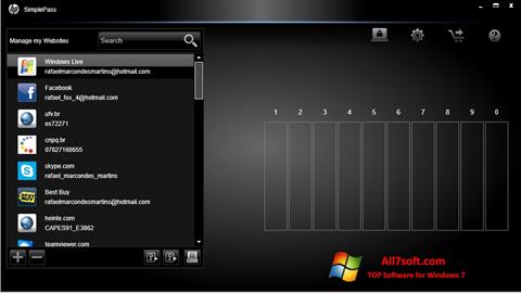 لقطة شاشة HP SimplePass لنظام التشغيل Windows 7