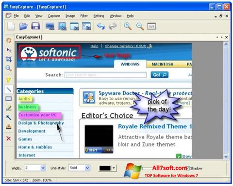 لقطة شاشة EasyCapture لنظام التشغيل Windows 7