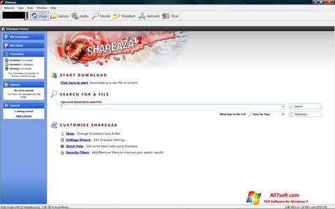لقطة شاشة Shareaza لنظام التشغيل Windows 7