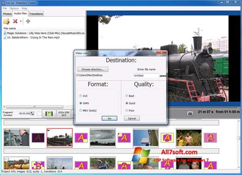 لقطة شاشة Bolide Slideshow Creator لنظام التشغيل Windows 7