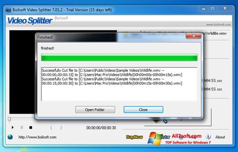 لقطة شاشة Boilsoft Video Splitter لنظام التشغيل Windows 7
