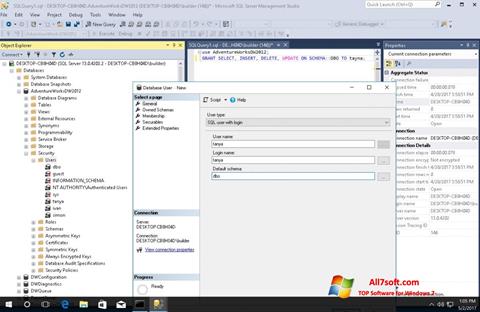 لقطة شاشة Microsoft SQL Server لنظام التشغيل Windows 7