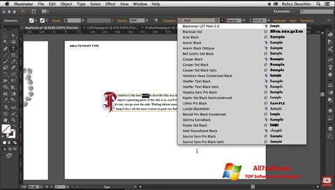 لقطة شاشة Adobe Illustrator لنظام التشغيل Windows 7