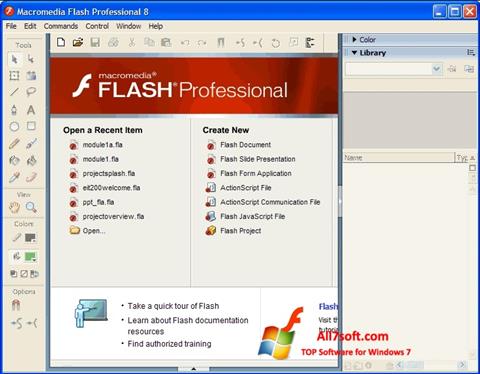 لقطة شاشة Macromedia Flash Player لنظام التشغيل Windows 7