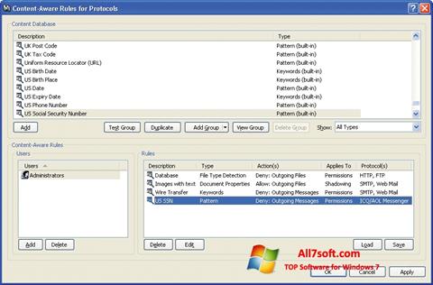 لقطة شاشة DeviceLock لنظام التشغيل Windows 7