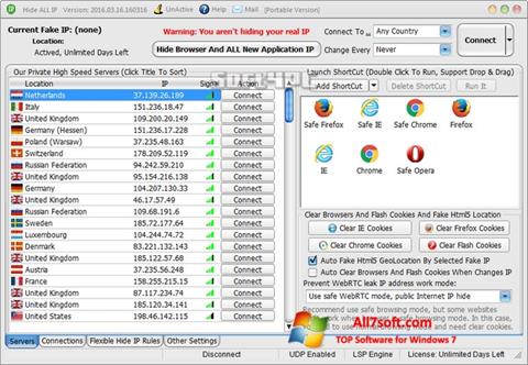 لقطة شاشة Hide ALL IP لنظام التشغيل Windows 7