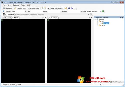 لقطة شاشة PuTTY Connection Manager لنظام التشغيل Windows 7