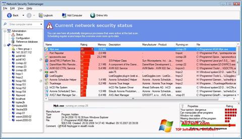 لقطة شاشة Security Task Manager لنظام التشغيل Windows 7
