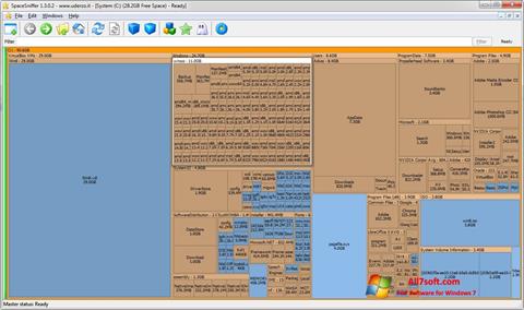 لقطة شاشة SpaceSniffer لنظام التشغيل Windows 7