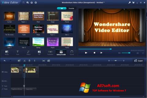 لقطة شاشة Wondershare Video Editor لنظام التشغيل Windows 7