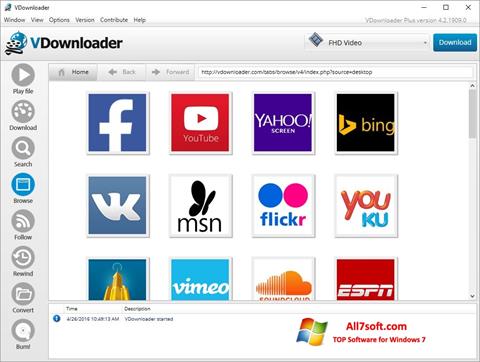 لقطة شاشة VDownloader لنظام التشغيل Windows 7