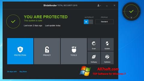 لقطة شاشة Bitdefender لنظام التشغيل Windows 7