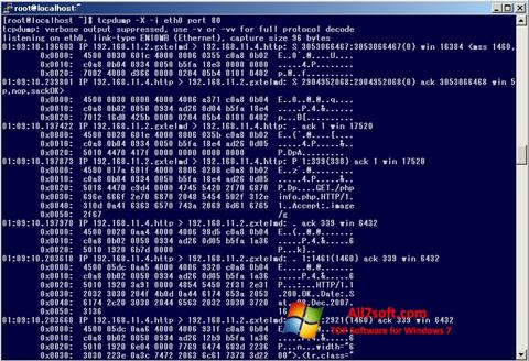 لقطة شاشة TCPDUMP لنظام التشغيل Windows 7