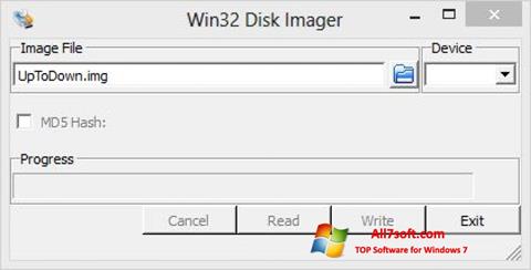 لقطة شاشة Win32 Disk Imager لنظام التشغيل Windows 7