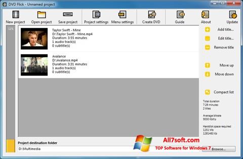 لقطة شاشة DVD Flick لنظام التشغيل Windows 7