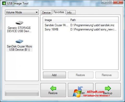 لقطة شاشة USB Image Tool لنظام التشغيل Windows 7