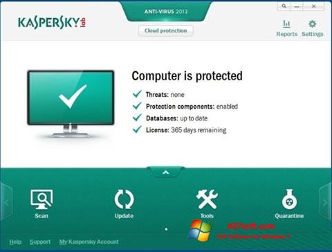 لقطة شاشة Kaspersky لنظام التشغيل Windows 7