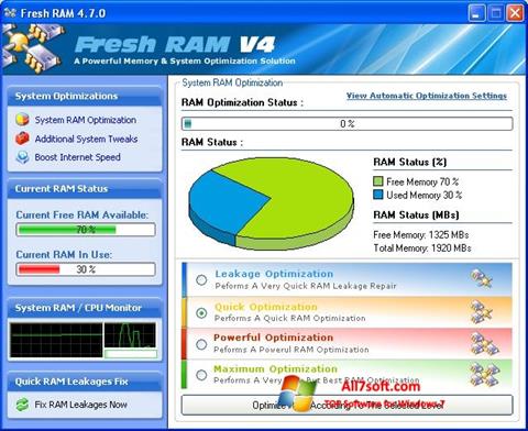 لقطة شاشة Fresh RAM لنظام التشغيل Windows 7