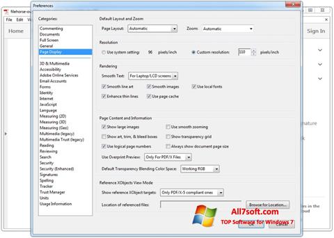 لقطة شاشة Adobe Acrobat لنظام التشغيل Windows 7