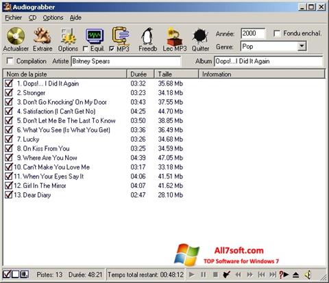 لقطة شاشة Audiograbber لنظام التشغيل Windows 7