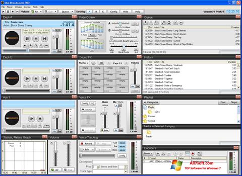 لقطة شاشة SAM Broadcaster لنظام التشغيل Windows 7