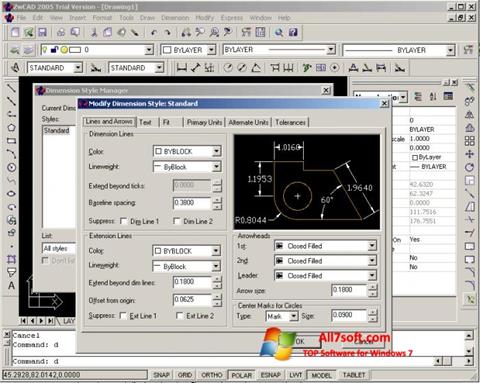 لقطة شاشة ZWCAD لنظام التشغيل Windows 7