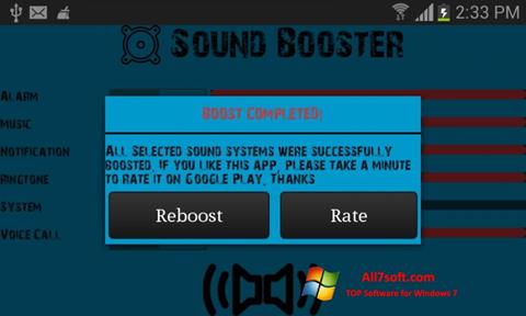 لقطة شاشة Sound Booster لنظام التشغيل Windows 7