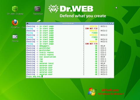 لقطة شاشة Dr.Web LiveCD لنظام التشغيل Windows 7