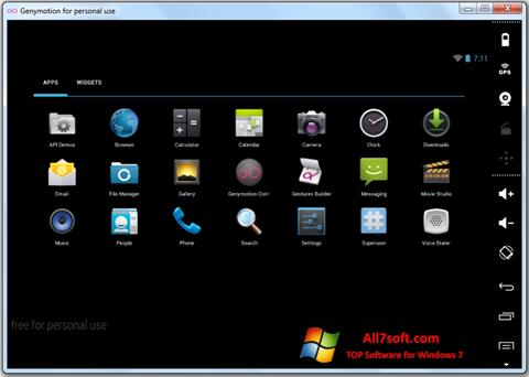 لقطة شاشة Genymotion لنظام التشغيل Windows 7