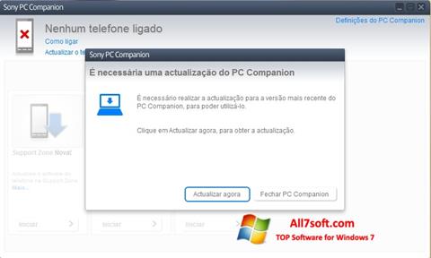 لقطة شاشة Sony PC Companion لنظام التشغيل Windows 7